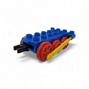 Duplo Lego Blue Block Base Chassis Train Red Wheels Yellow Sliding